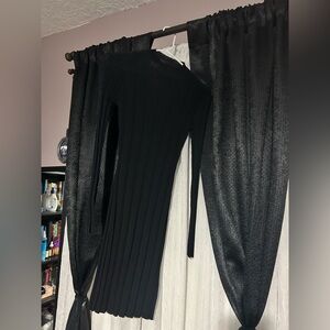 Tiger Mist Black Ribbed Dress